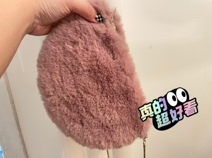 毛绒绒单肩链条包手拿包