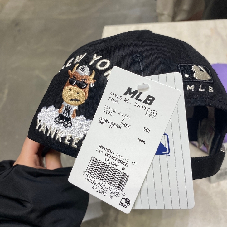 韩国正品MLB男牛同款NY牛牛刺绣冒