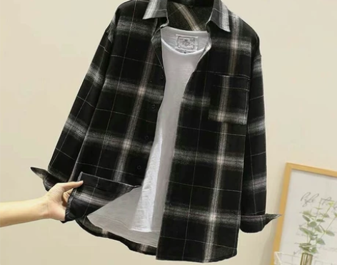 亏本特卖秋季港风ins格子衬衫男士长袖韩版...