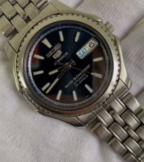 精工古董机械表,SEIKO5号幽蓝近黑色表...