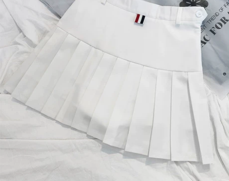 欧美百搭学院风高腰西装料tb百褶裙女春夏季...