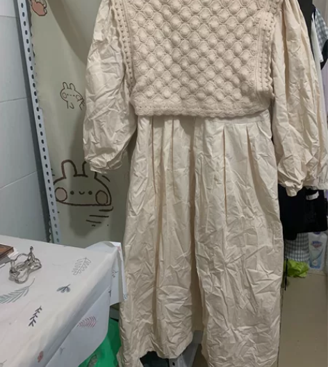 文艺风两件套连衣裙 穿过几次 压箱底了 质...