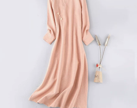 禅茶服，旗袍，中国风棉麻改良汉服旗袍连衣裙...
