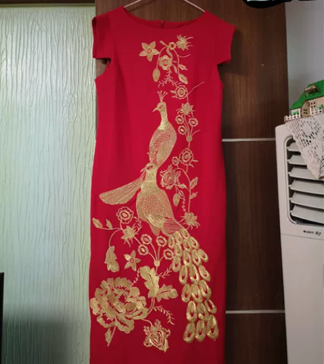 全新品质！有吊牌。民族风重工刺绣连衣裙，凤...