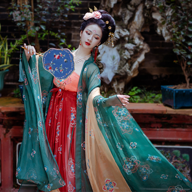 汉梦归清平调唐制复原创图款唐风仕女夏绣印羞...