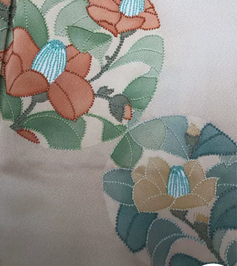 kiya喜屋象牙黄打籽绣荷塘月色付下 材质...