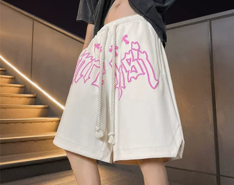 欧美发泡短裤男夏季美式五分裤潮牌ins爆款...