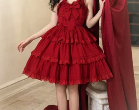 收棉版芙拉小姐新型一团，大红色jsk m码...