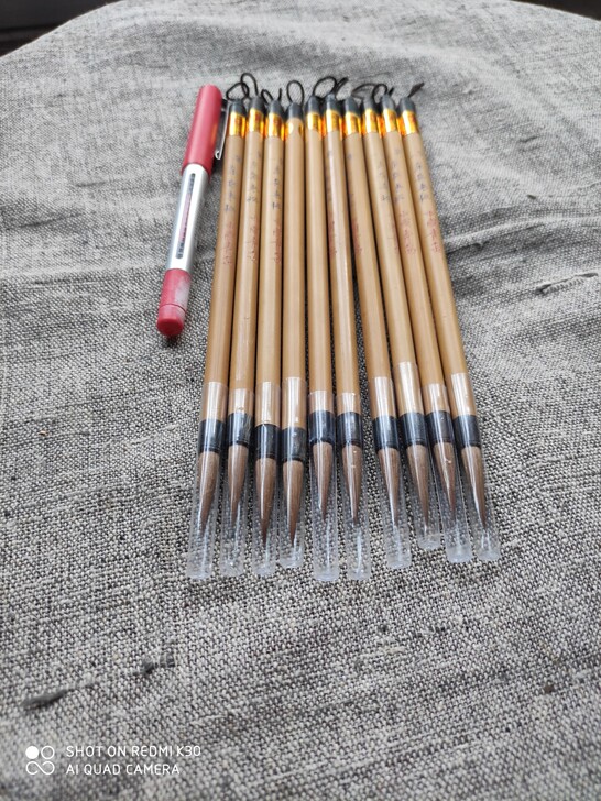 北京荣宝斋定制毛笔：四德牌东岳青松