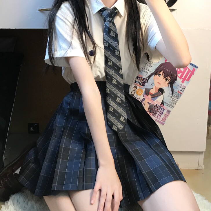 川奈学院 原创正版校供优等生高级蓝 jk格...