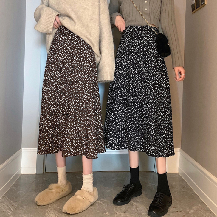 复古高腰半身裙女秋季2020新款网红显瘦中...