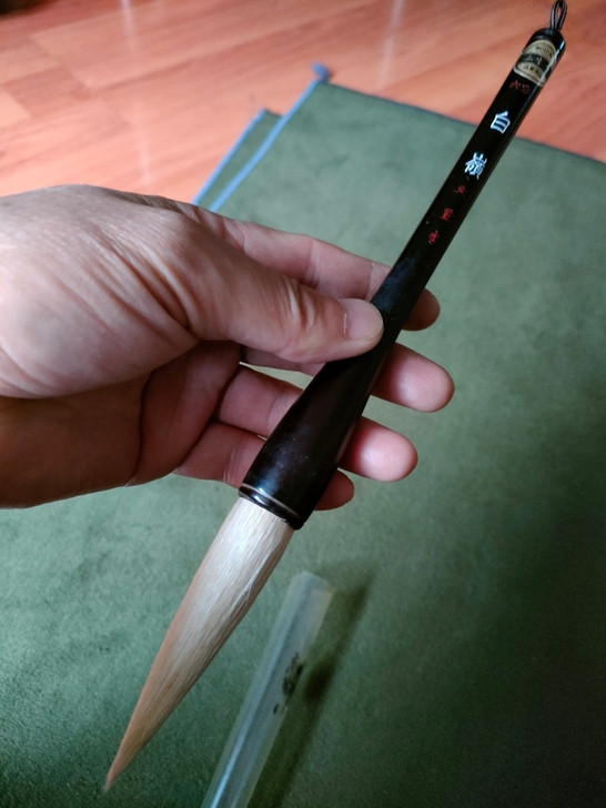 日本文宝堂制兼毫大斗笔，八十年代制笔，制作...