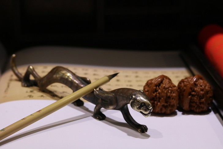 纯铜走虎笔搁 書台雅物 全新 仿旧