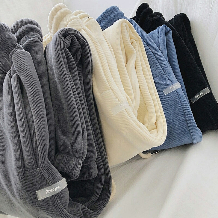 秋冬2021新款宽松韩版加绒加厚休闲裤运动...