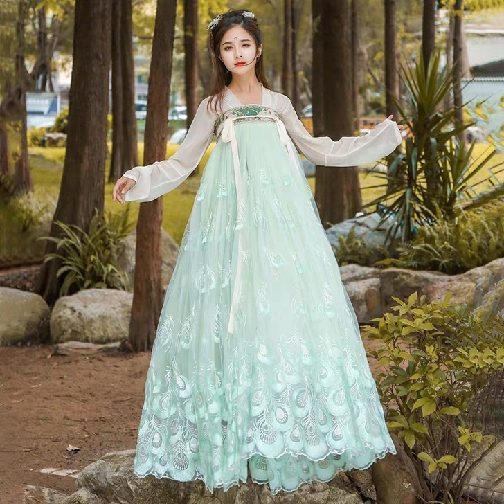 南客行雀灵齐胸襦裙4.5米摆