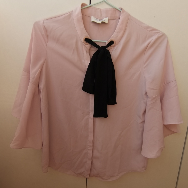 Vero Moda新款V领系带荷叶袖雪纺衬...