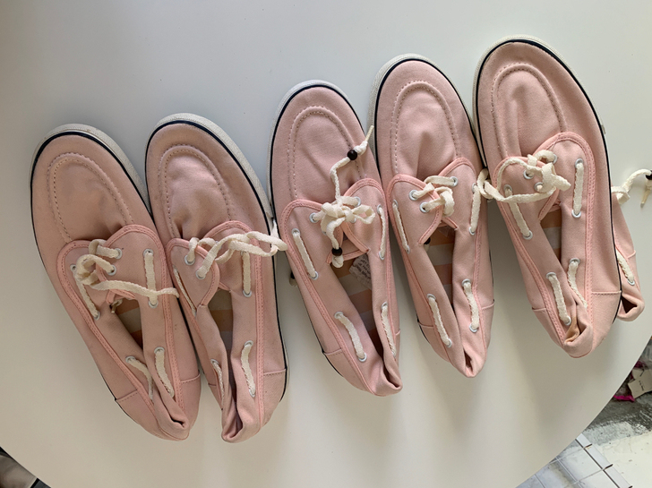 加大特大码帆布鞋外贸帆船帆布鞋男，粉色，大...