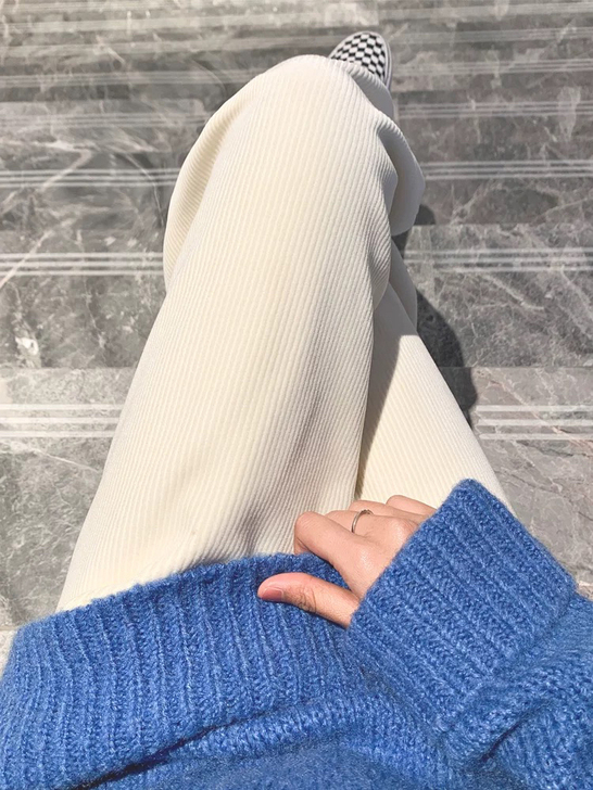 阔腿裤女春秋学生高腰垂感新款宽松加绒加厚拖...