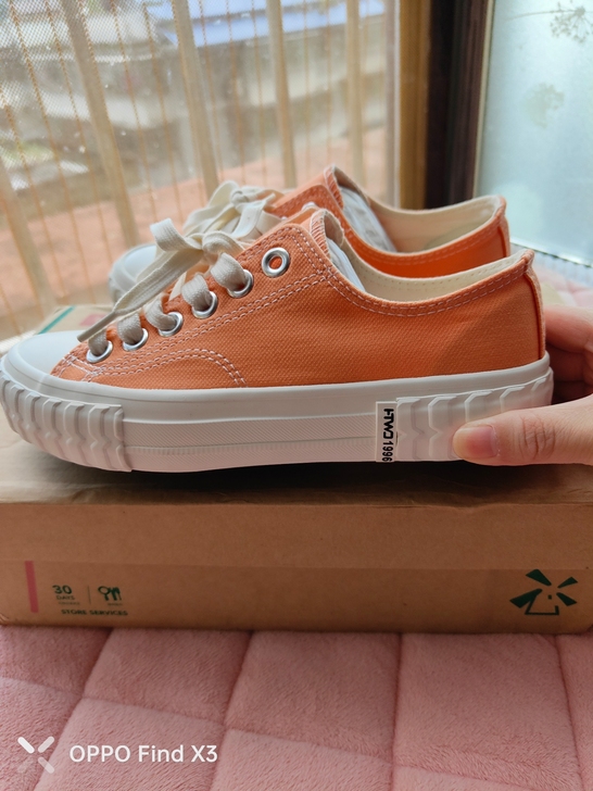 30包邮热风女鞋，全新橘色34小码买的时候...