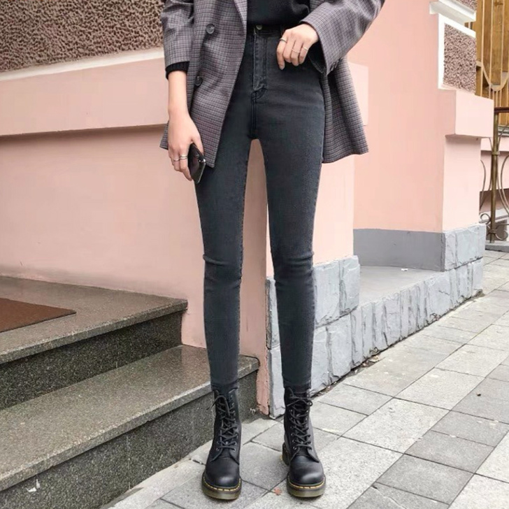 【狂欢价】牛仔裤女2020年秋冬新款高腰加...