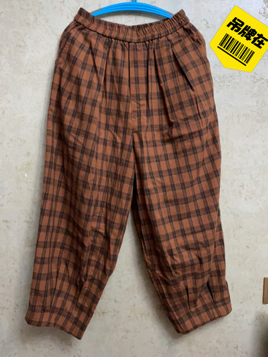 复古格子宽松款休闲裤