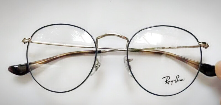 RayBan雷朋近视圆形金属全框眼镜架男女...