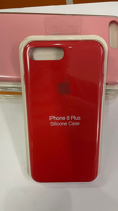 苹果8plus、中国红，官方液态硅胶手机壳...