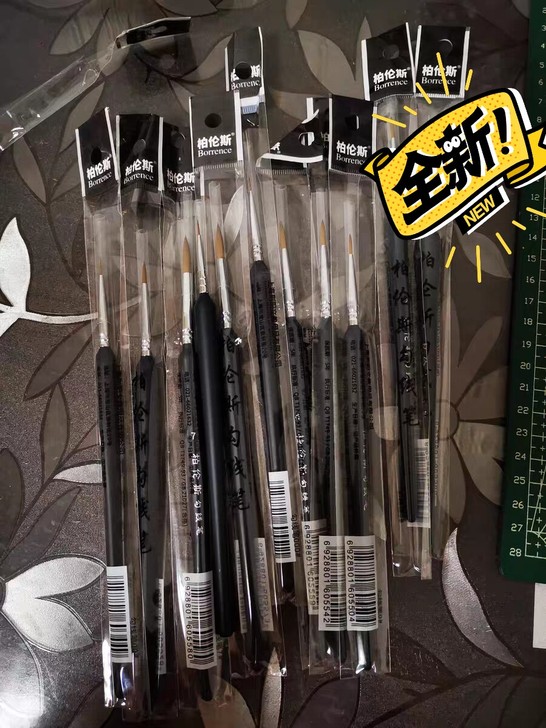 狼毫勾线笔学生美术专用水粉水彩国画丙烯勾线...