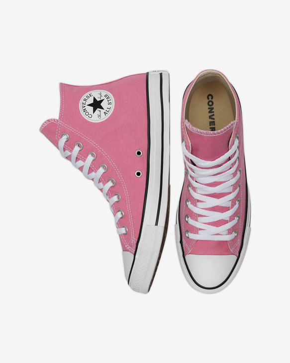 匡威粉色高帮帆布鞋
