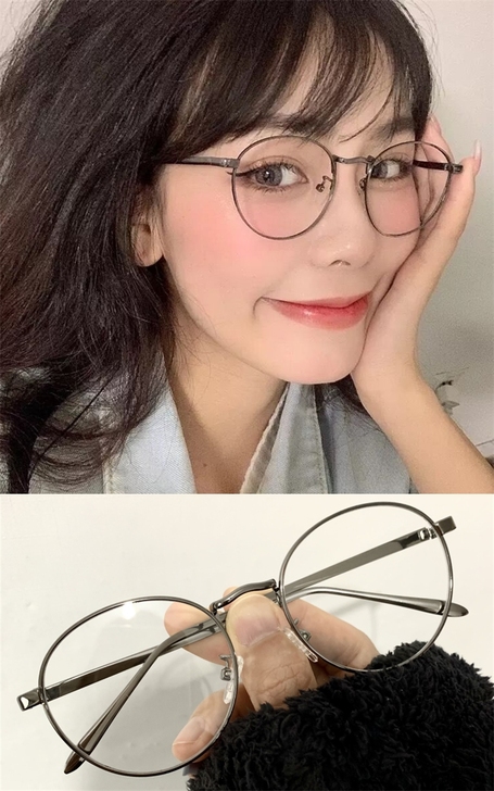 近视眼镜男女圆形复古韩版潮金丝边原宿素颜软...