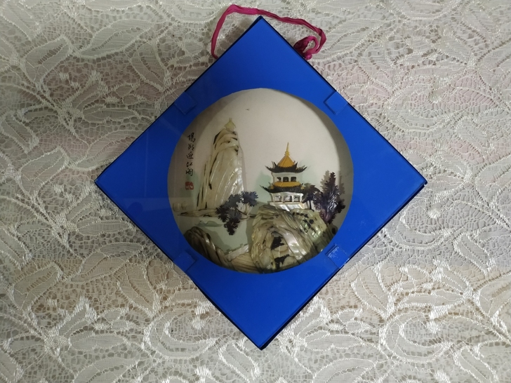 贝壳画阳朔迎红阁贝壳工艺画，200*200...