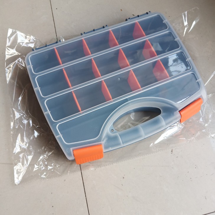 塑料手提式工具盒工具箱零件盒螺丝收纳盒电子...