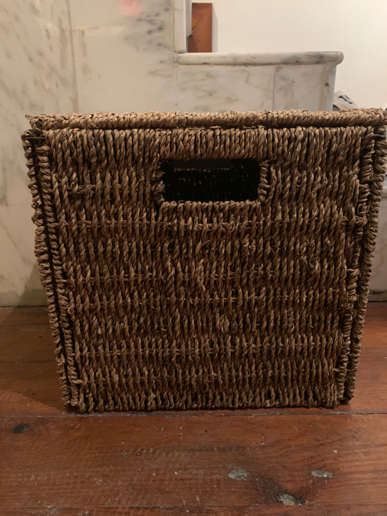 乐荷公園田园藤编收纳筐编织筐子。草编置物筐...