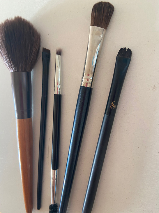 化妆刷5把受受狼羊毛化妆刷腮红刷散粉刷眉笔...