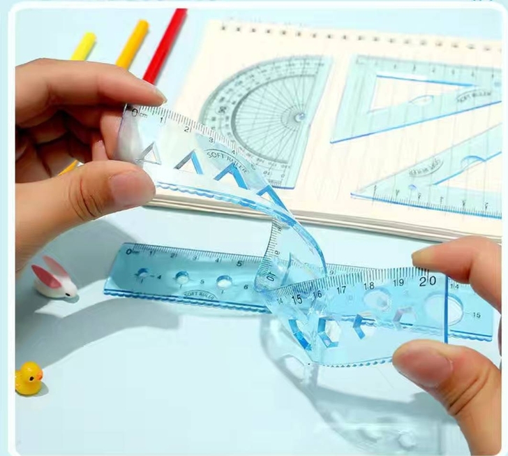 全新小学生软尺子4件套装文具15/20cm...
