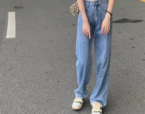 牛仔裤宽松薄款夏季老爹裤直筒垂感高腰阔腿裤...