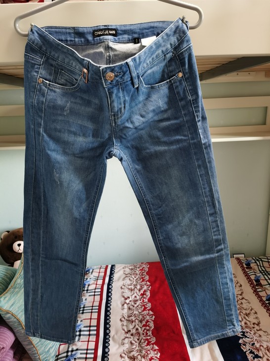 牛仔裤合集6，only低腰九分牛仔裤，s号。