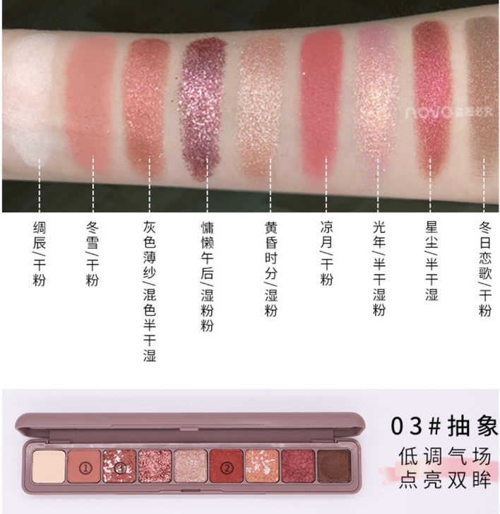 novo眼影盘ins超火九色大地色眼影眼线...