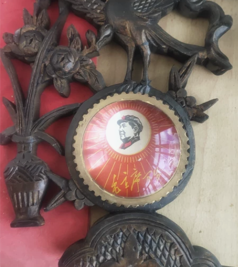 木雕，和平鸽伟人像合成，像是老的。喜欢的私...