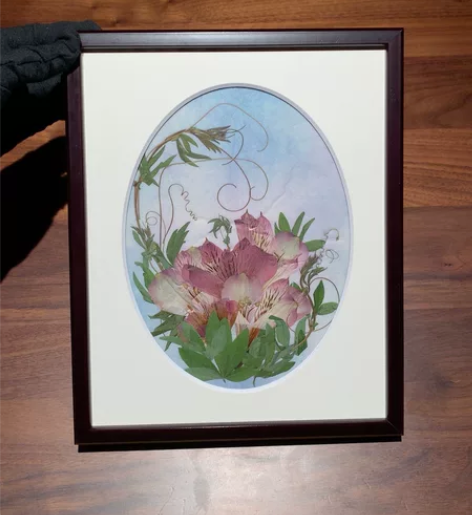 日本木槿花工艺画 产地：日本 尺寸：宽约2...