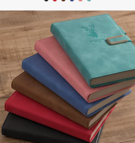 全新记本本子 A5皮面笔记本子 复古简约日...