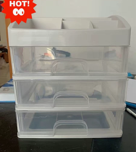 【白菜价出】透明抽屉收纳盒多功能书桌收纳箱...