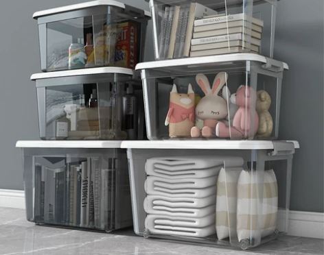 透明收纳箱 收纳箱透明家用储物箱杂物特大号...