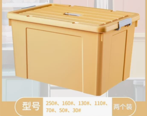两个特大号收纳箱家用塑料衣服加厚透明储物后...