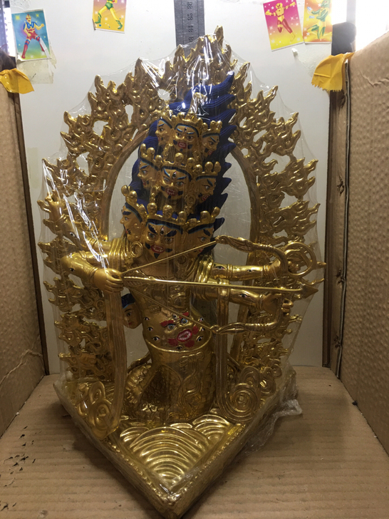 宁玛派护法喇呼拉铜佛像摆件