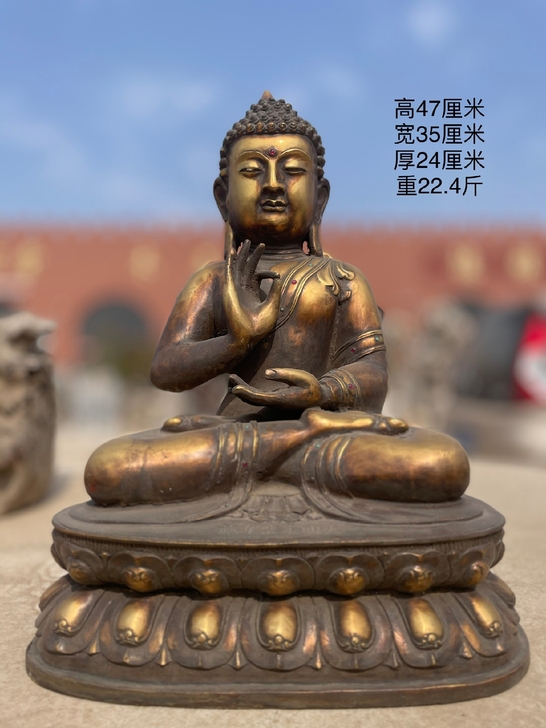 大明永乐年制，铜佛像 一尊，脸庞俊俏，面容...