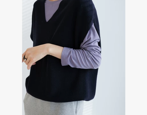 轻城苏小糖|四季叠穿王!显瘦V领宽肩针织背...