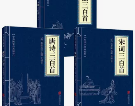 3册唐诗三百首宋词三百首元曲带注解中国古诗...