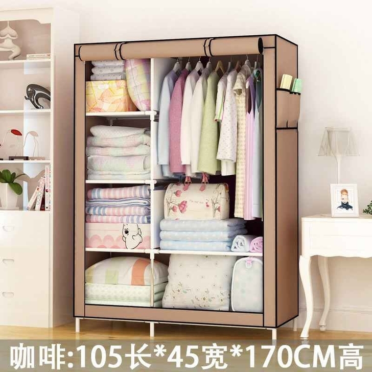 【赔钱处理】简易衣柜家用卧室布艺组装布衣柜...