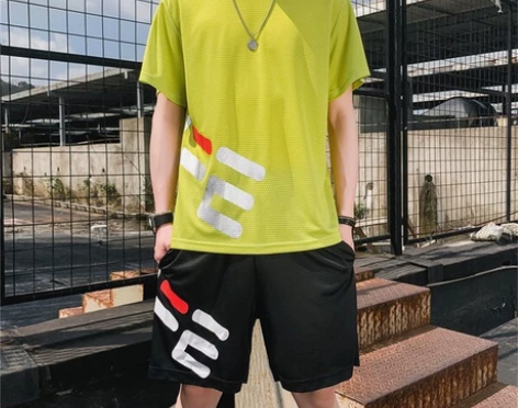 男装夏天运动套装男短裤两件套男士短袖t恤运...